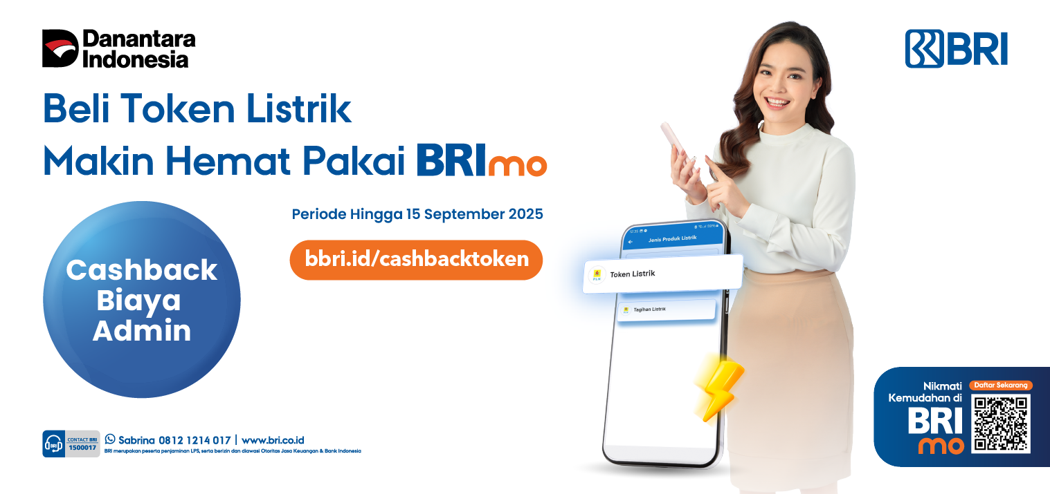 Cashback Biaya Admin Beli Token Listrik di BRImo