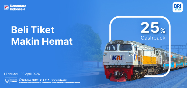 Cashback Pembelian Tiket KAI di BRImo tahun 2026