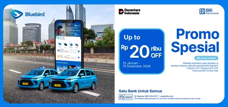 Spesial Promo di Bluebird dengan BRI Kartu Kredit