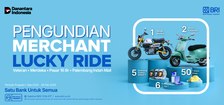 Pengumuman Pemenang Merchant Lucky Ride Palembang (Veteran, Merdeka, Pasar 16 Ilir, dan Palembang Indah Mall)