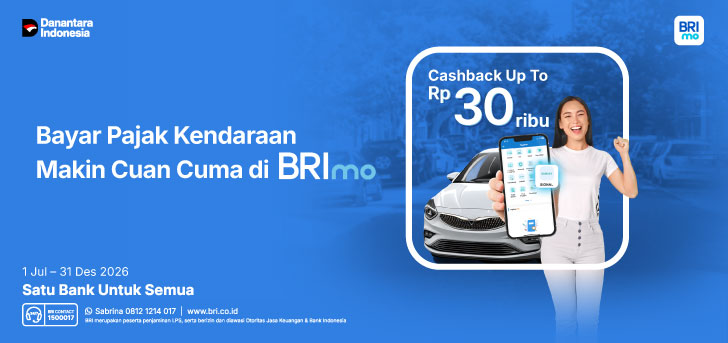 Cashback Pembayaran Pajak Kendaraan (SIGNAL) di BRImo
